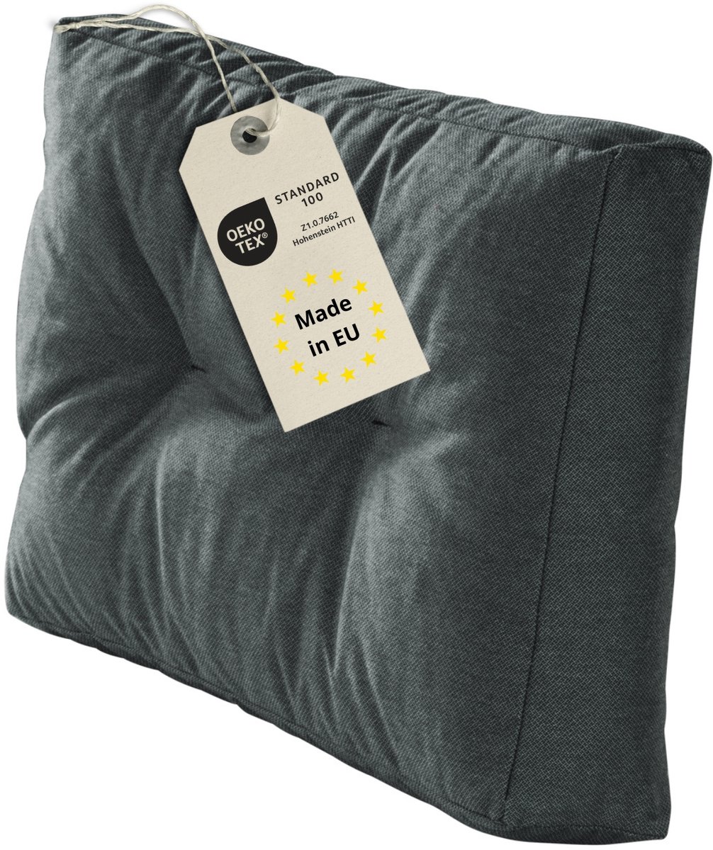 Bodyprotect zijleuning voor pallets - palletkussen 60x40 cm - palletkussens buiten & binnen - te gebruiken als armleuning, zijdeel of pallet zijkussen - Made in EU - 60 x 40 cm - donkergrijs
