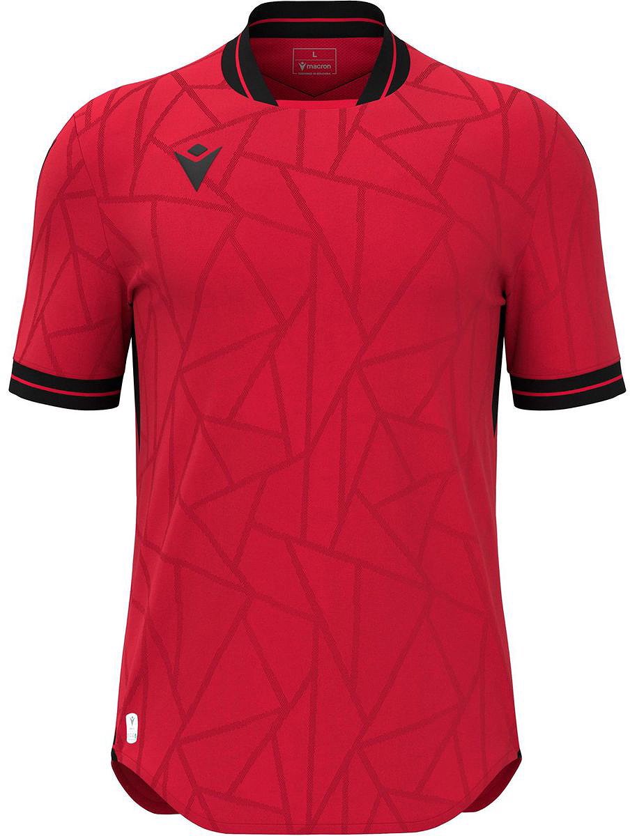 Macron Cerberus Shirt Korte Mouw Heren - Rood / Zwart | Maat: L