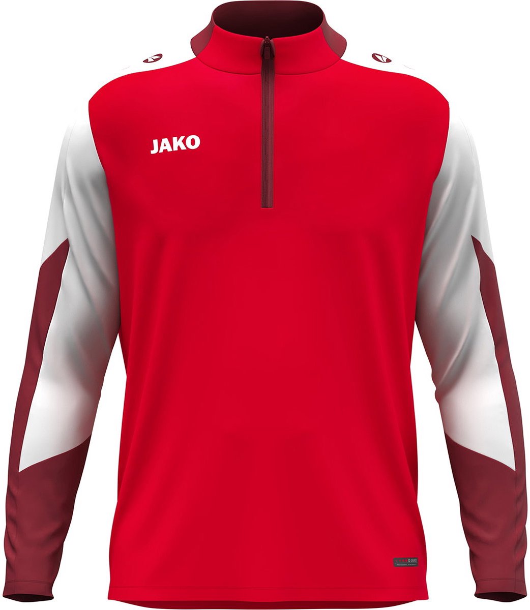 Jako Dynamic Ziptop Heren - Rood / Wit / Donkerrood | Maat: 3XL