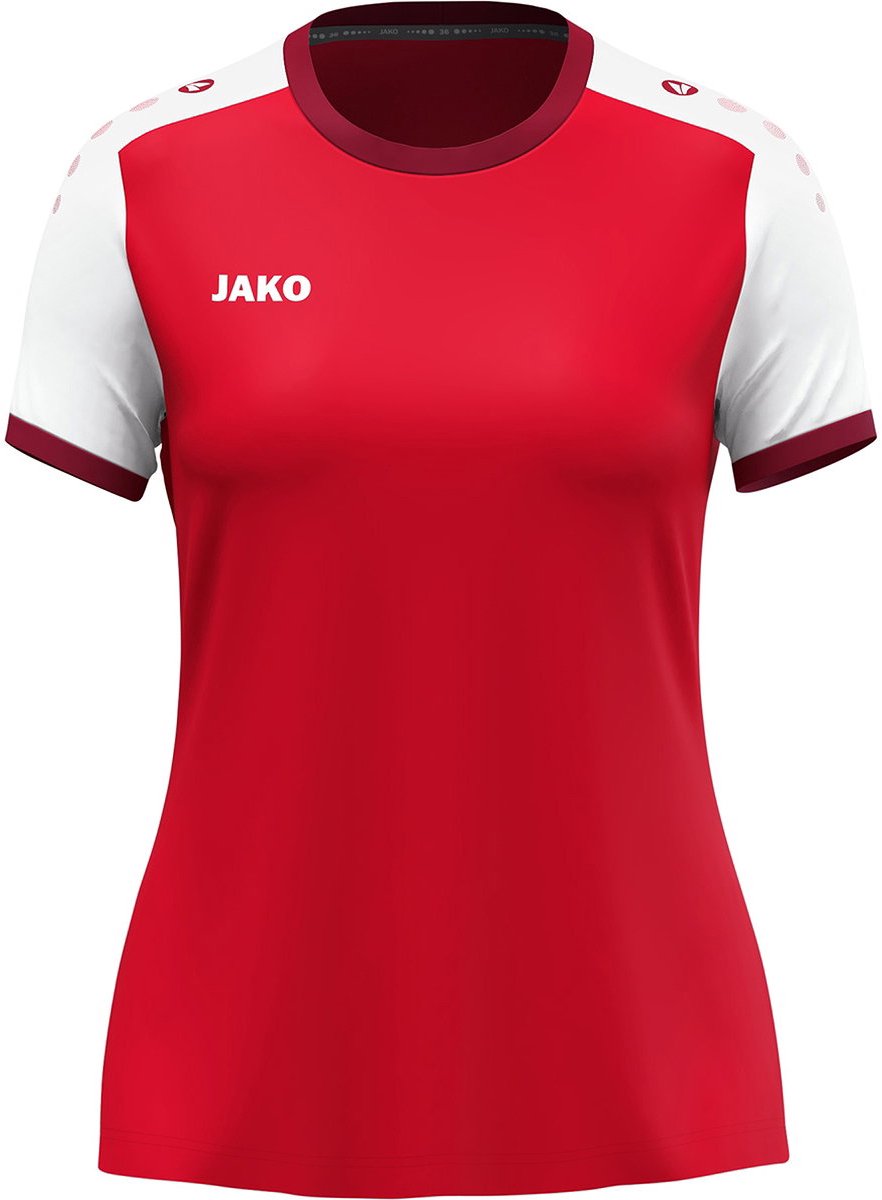 Jako Dynamic Shirt Korte Mouw Dames - Rood / Wit / Donkerrood | Maat: L