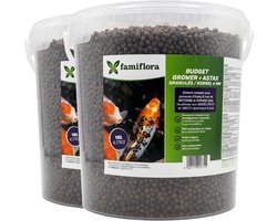 Famiflora Grower Astax koivoer - 2x 10L (= 20L / 8.34KG) - 6mm korrel - Premium grower voor koivissen - Voer voor vijvervissen - Korrelgrootte van 6 mm - Bevat astaxanthine