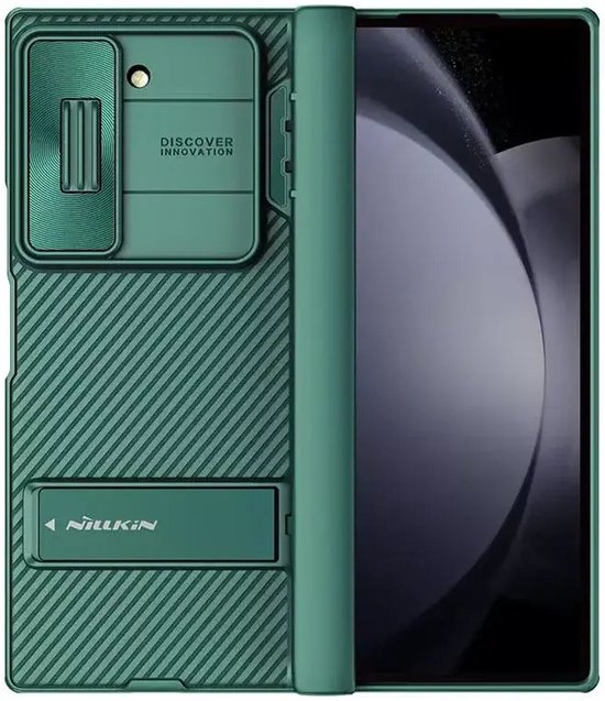 Nillkin CamShield Case adapté pour Samsung Galaxy Z Fold 6 - Coque arrière avec curseur d'appareil photo - Béquille intégrée - Vert