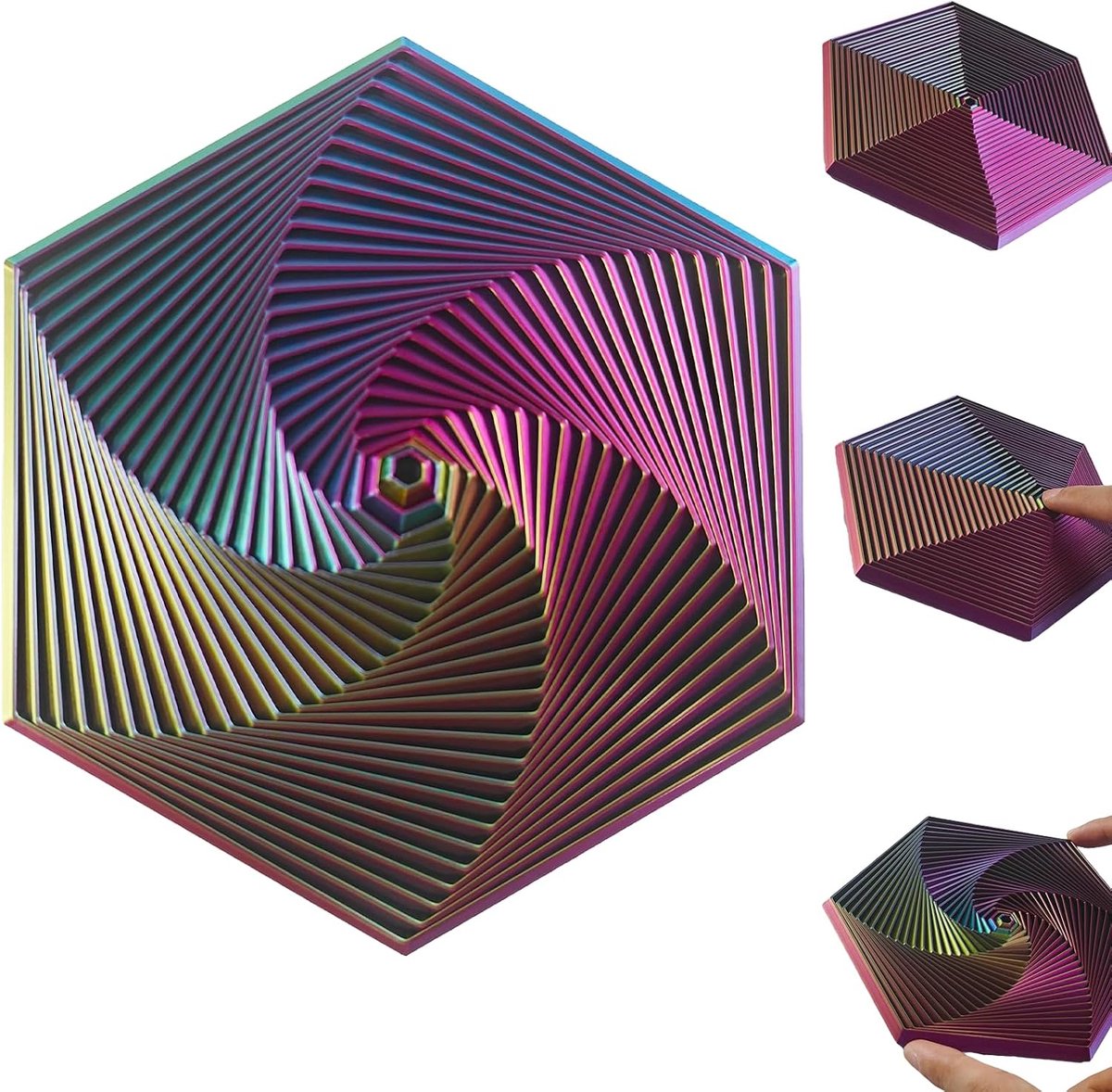 OUYLAF 3D zintuiglijk speelgoed - zintuiglijk speelgoed - sensory speelgoed - sensory - paars - 14.6cm - Geometrisch zeshoekig zintuiglijk speelgoed - Antistress - fidget toys