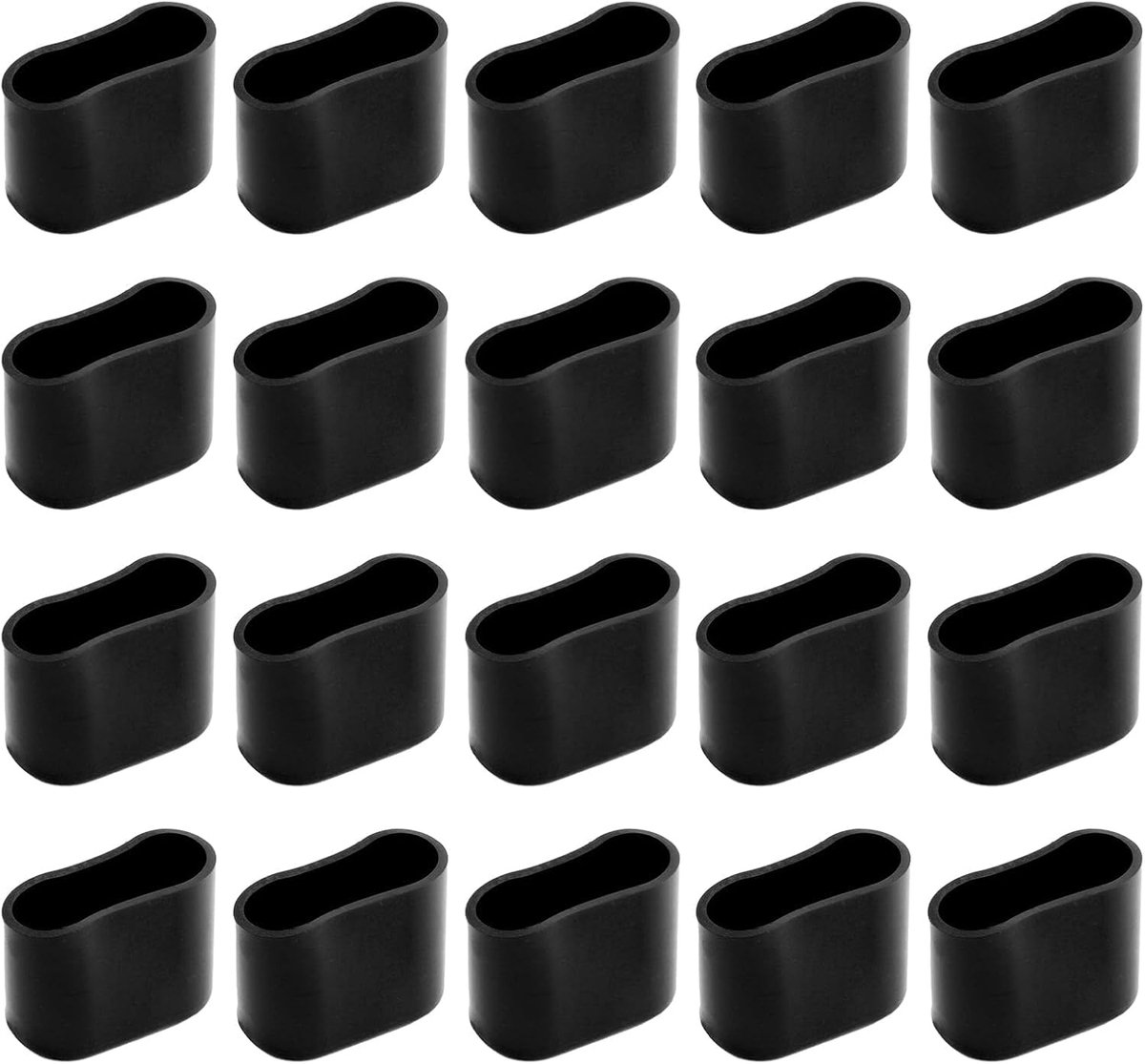 (Verpakking van 20) Stoelpootbeschermers, robuuste beschermers voor stoelpoten, geschikt voor tuinstoelen, ovale stoelpootbeschermers