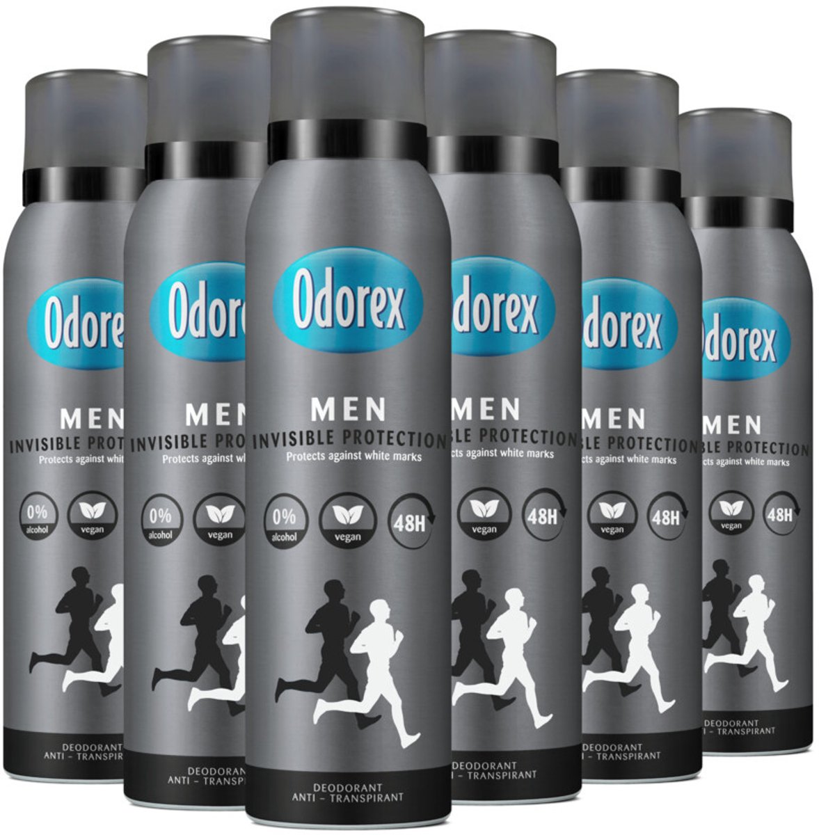 Odorex Deodorant Spray For Men Invisible Protection - 6 x 150 ml - Voordeelverpakking