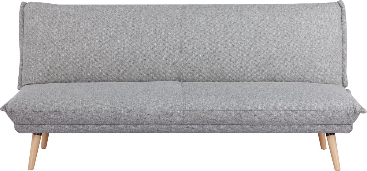 Sleepking - Slaapbank / Sofa Bed - Nayla - Zacht Luxe Stof - Grijs - Houten Design Poten