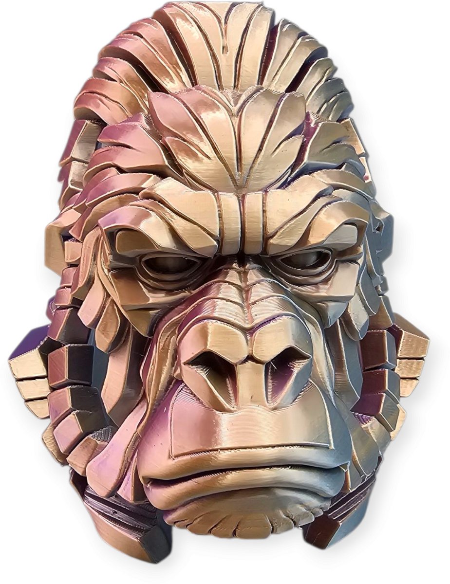 Layerzz - Geometrische Gorilla kop - 3D print - kleurveranderend - huisdecoratie - eyecatcher - Moonlight