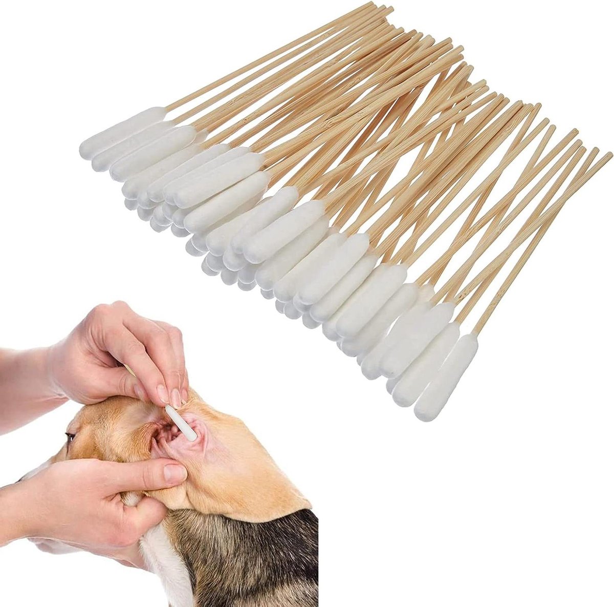 Katoenen staven voor huisdieren - Orenverzorging voor honden en katten - 50 stuks