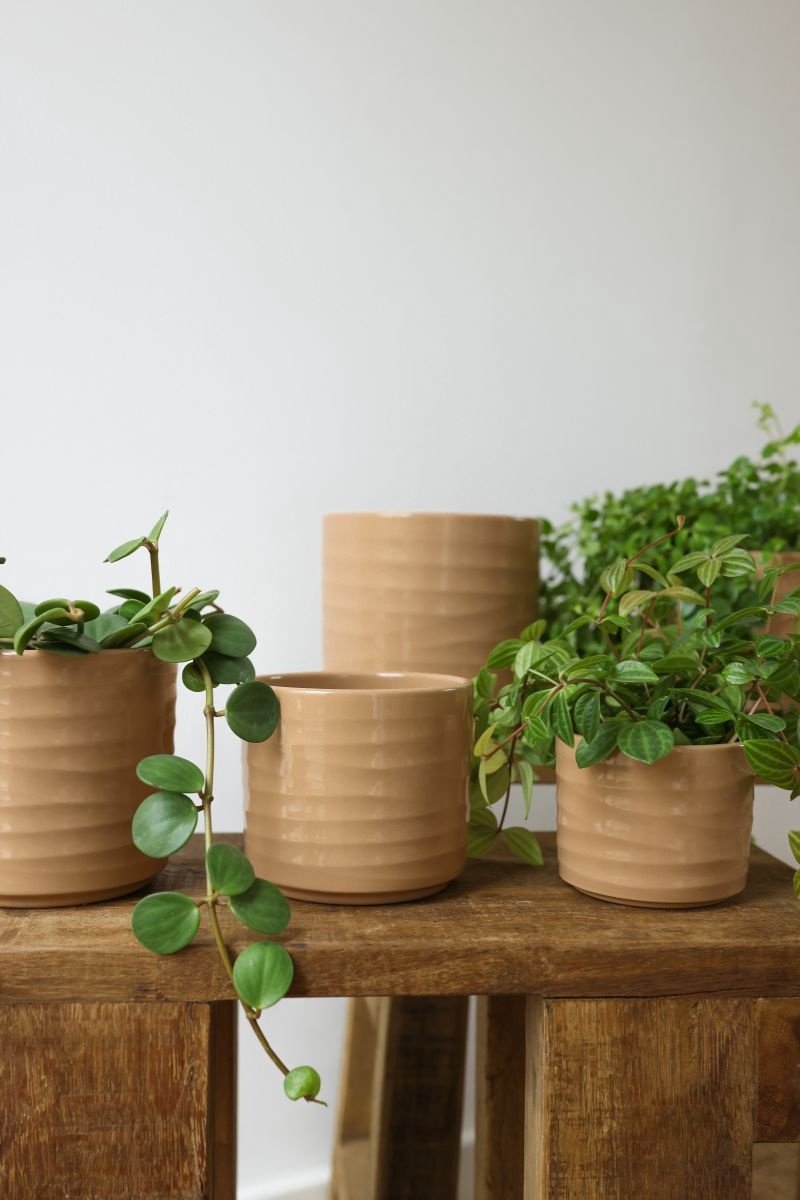 HS Potterie Berlin bloempot keramiek 28.5x24cm bruin