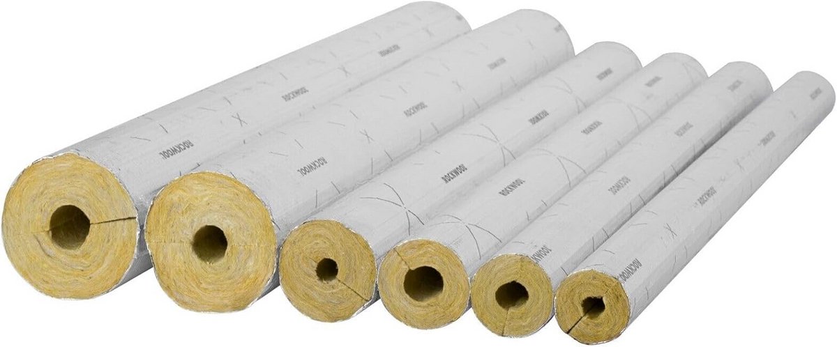 Buisisolatie Steenwol met Aluminiumfolie - Thermische en Geluidsisolatie