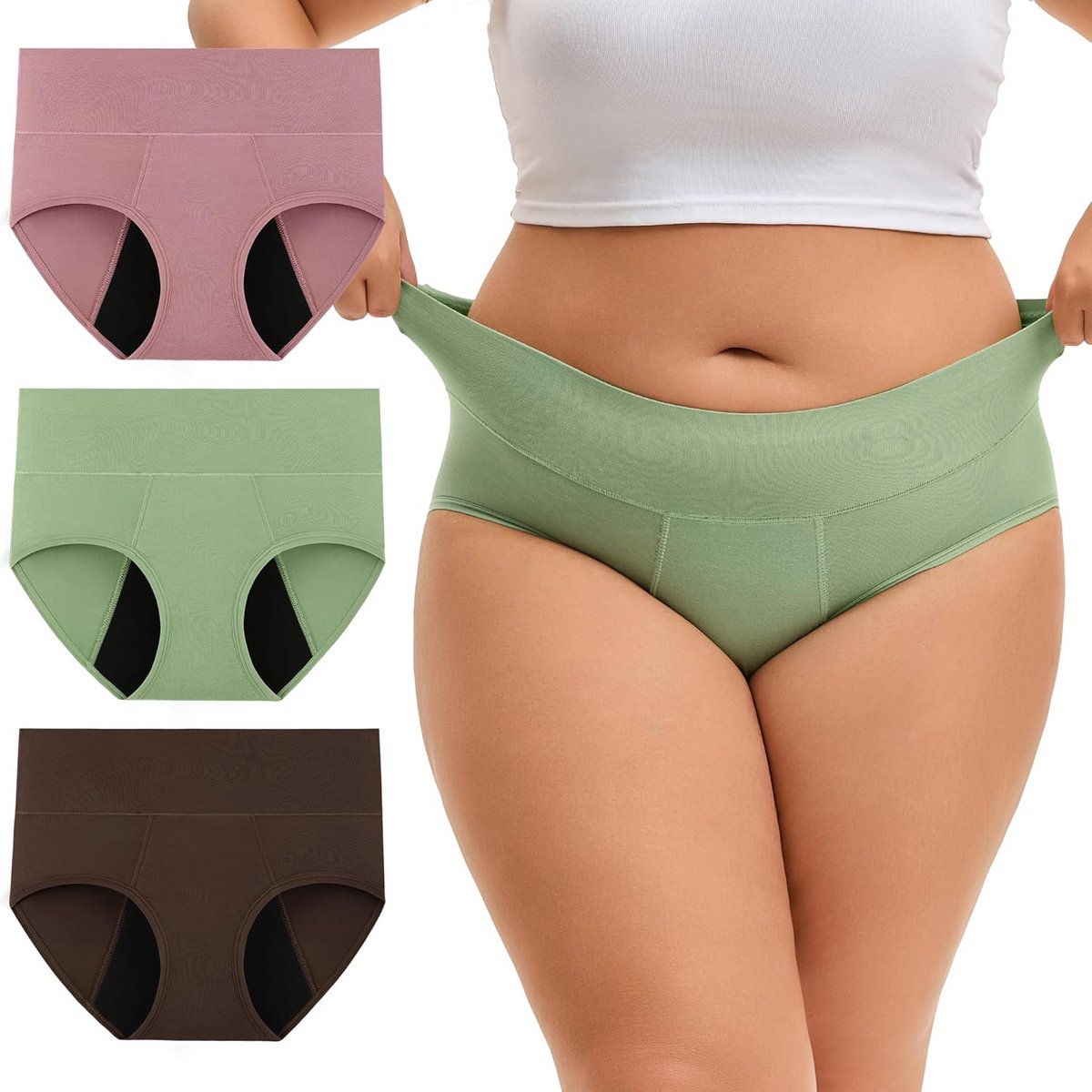 Comfortabele Menstruatieondergoed Bamboe 3 Stuks Sterke Bloeding