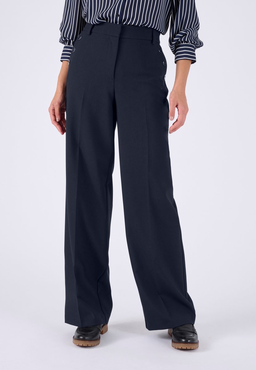 Damart - Wijde broek brugeffect - Dames - Blauw - 48