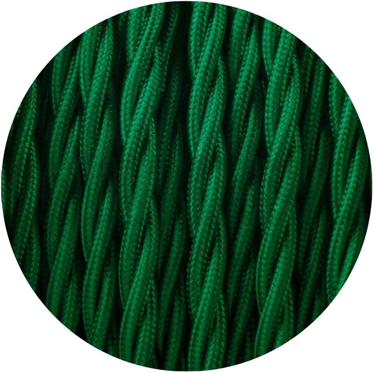 5 Meter Textiel Stofsnoer - 3-aderig - Flexibel Vlechtwerk - Groen