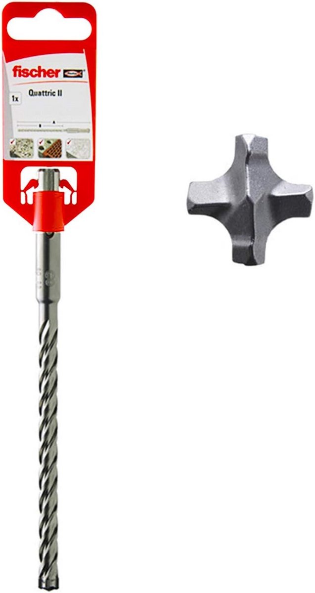 Betonboor SDS-Plus - Vierkante boor Boor SDS - Beton Boren - 4 Snijkanten - 10/200/265 - Veelkleurig