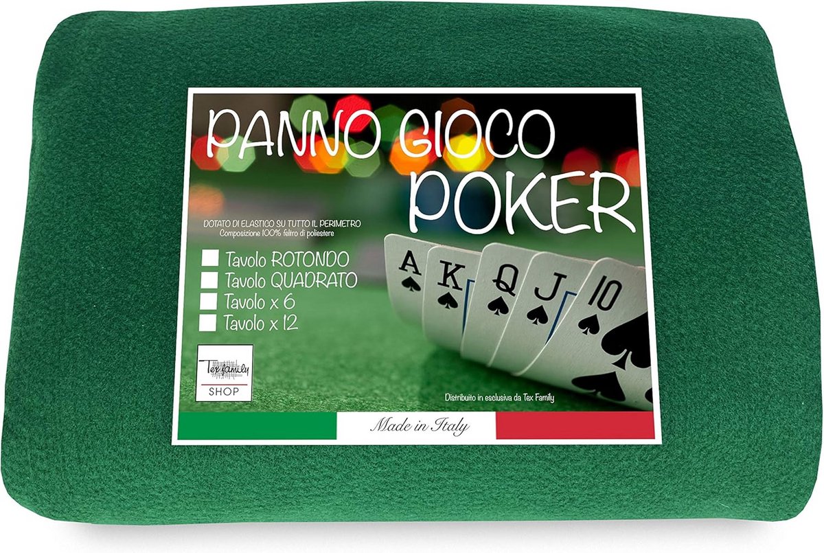 Groen Pokerdeken Rechthoekig - Kleed Tafel Spel Poker & Kaartspel - 140x170 cm voor 6 Personen