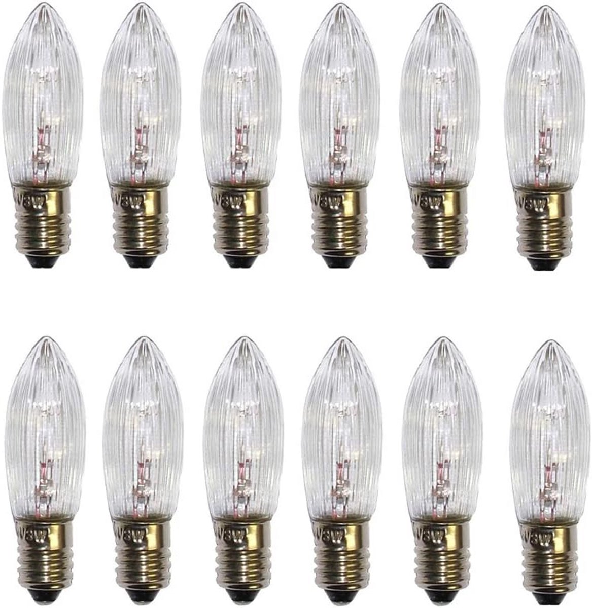 E10 24V 3W Kaarslampjes voor Verlichting, Warm Wit Licht (10 Stuks)