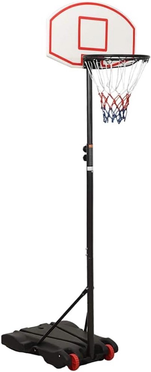 Verstelbare Basketbalpaal Hoogte 216 tot 250 cm Polyethyleen Wit