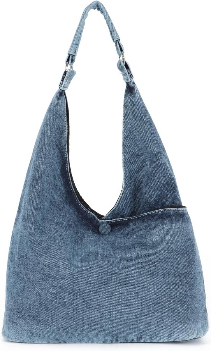 Grote Schoudertas Dames Hobo Tote Tas Canvas Denim Shopper
