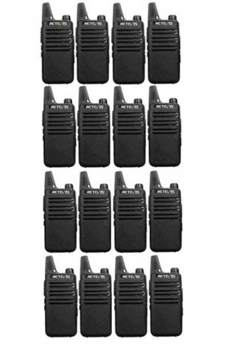 Set van 16 Retevis RT622 vergunning vrije UHF mini portofoons PMR446