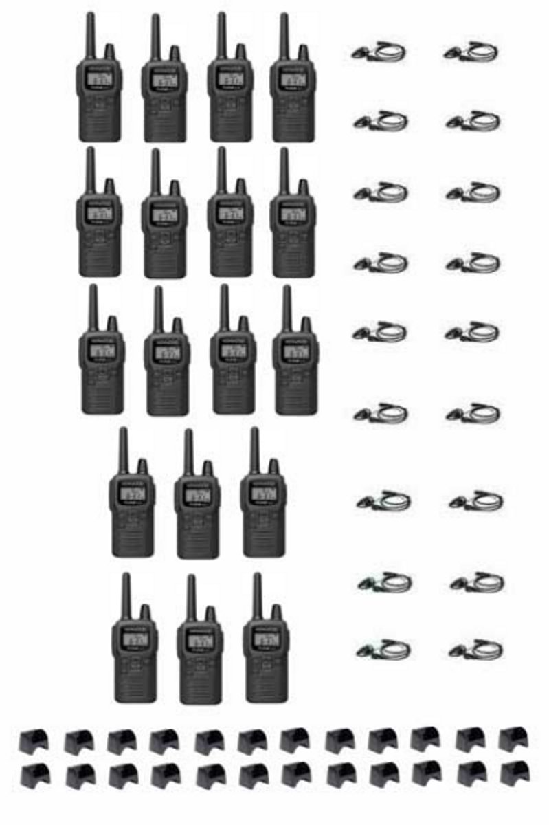 Set van 18 Kenwood PKT-300 ProTalk XLS IP52 PMR446 mini portofoons en D-shape oortje