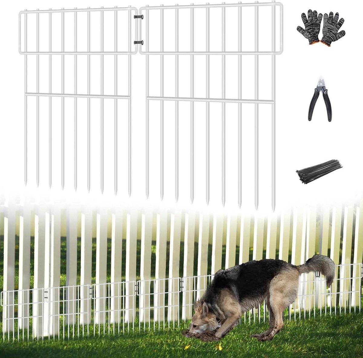 Tuinafrastering Metaal 25-delig - Dierenbarrière voor Honden en Konijnen - 43 cm Hoog