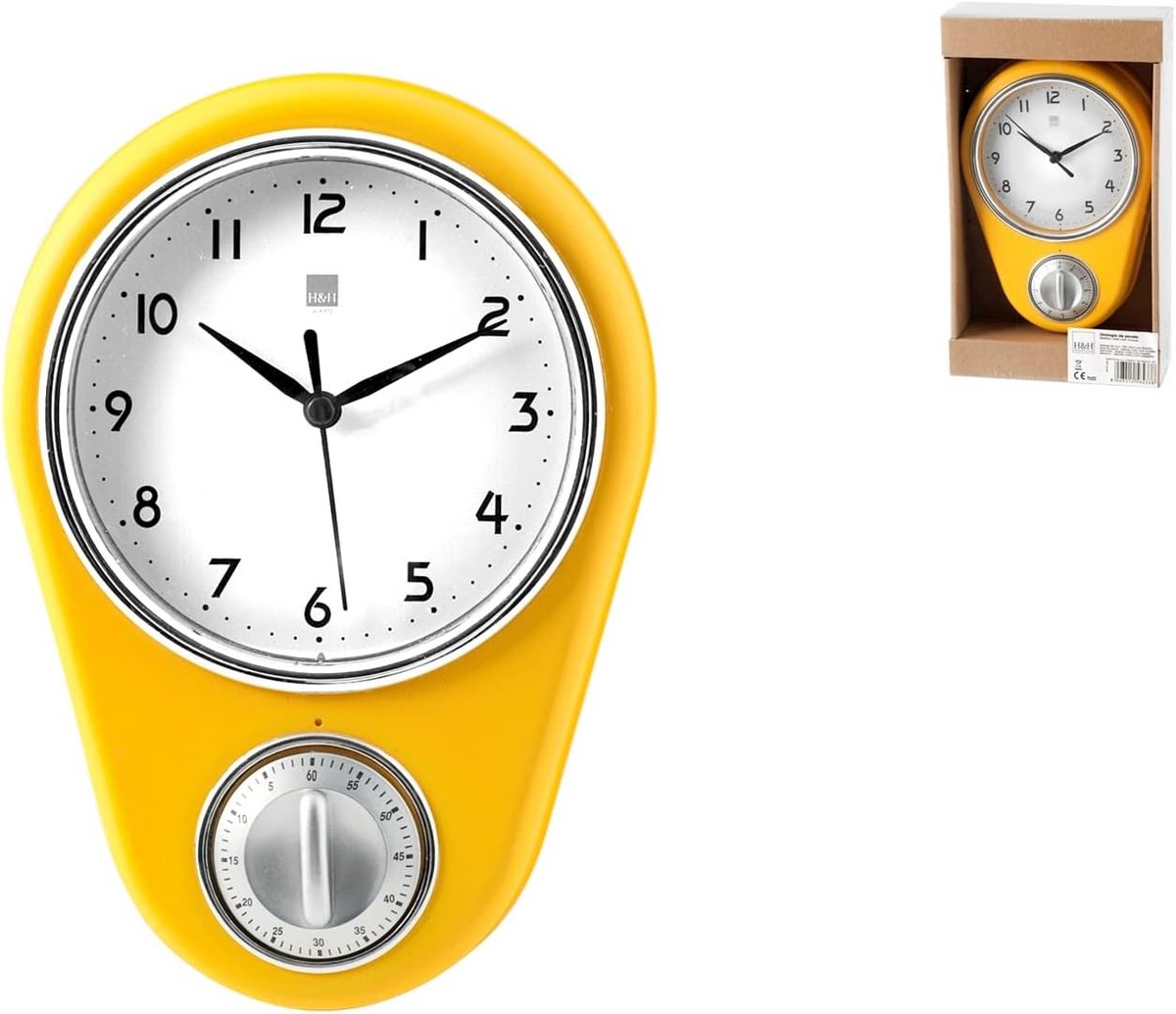Wandklok met Timer en Minutenteller in Hoogwaardige Kunststof