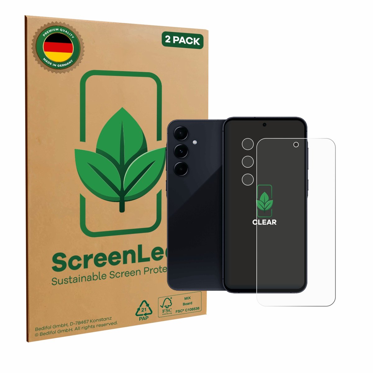 2 Stuks Screenprotector voor Samsung Galaxy A55 5G Enterprise Edition (Voor+Camera) - Hoogwaardige Beschermfolie transparant