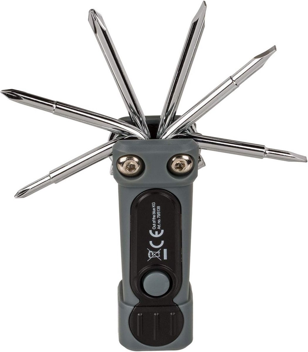 Multitool met 8 Functies Zaklamp en Schroevendraaiers van Roestvrij Staal