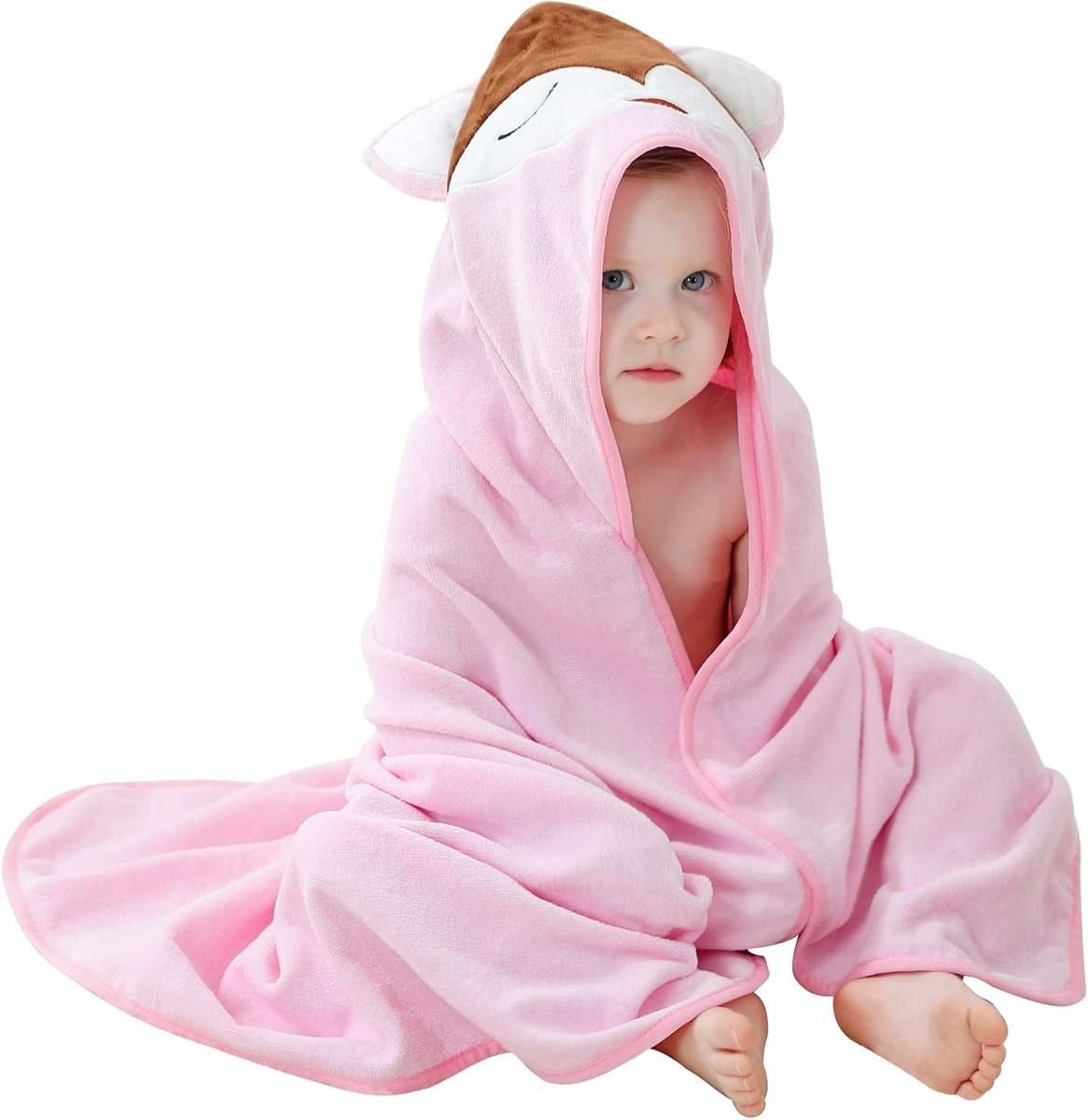 Schattige Katoenen Baby Badjas met Capuchon Dier - Absorberend en Zacht voor Jongens en Meisjes (0-6 Jaar)