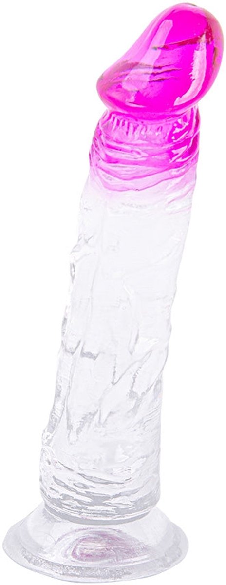 Deep Desire - Transparante Dildo - TPR - 22 cm - Transparant/Roze