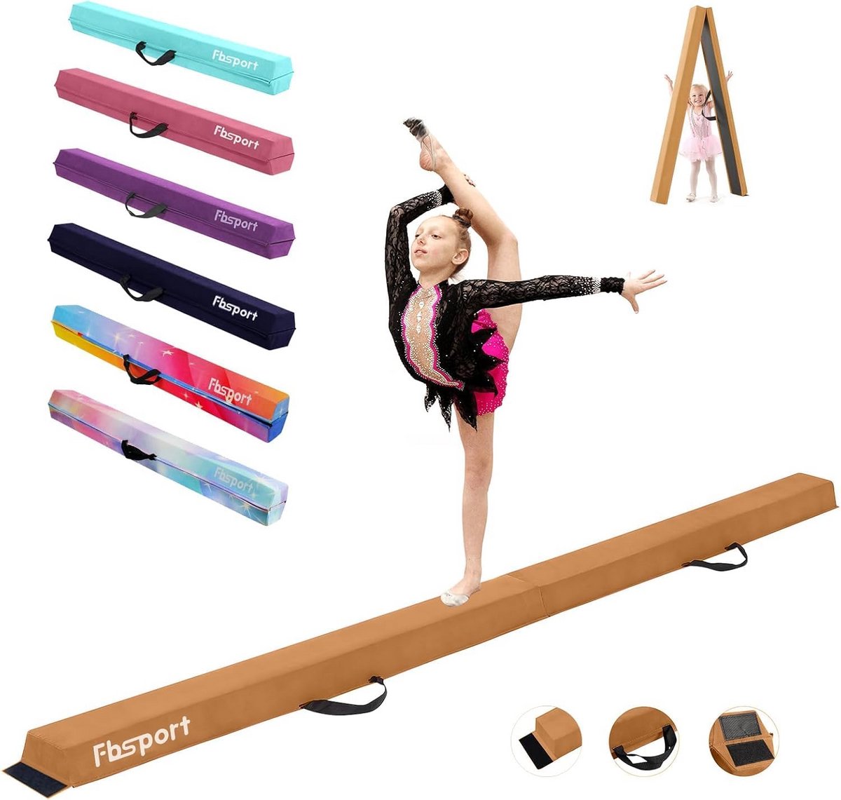 Opvouwbare Zweefbalk 240 cm voor Kinderen - Perfect voor Turnen en Balanceren