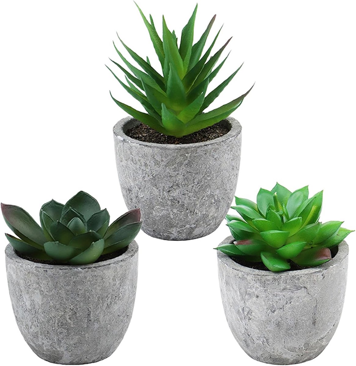 Set van 3 Kleine Kunstplanten voor Decoratie