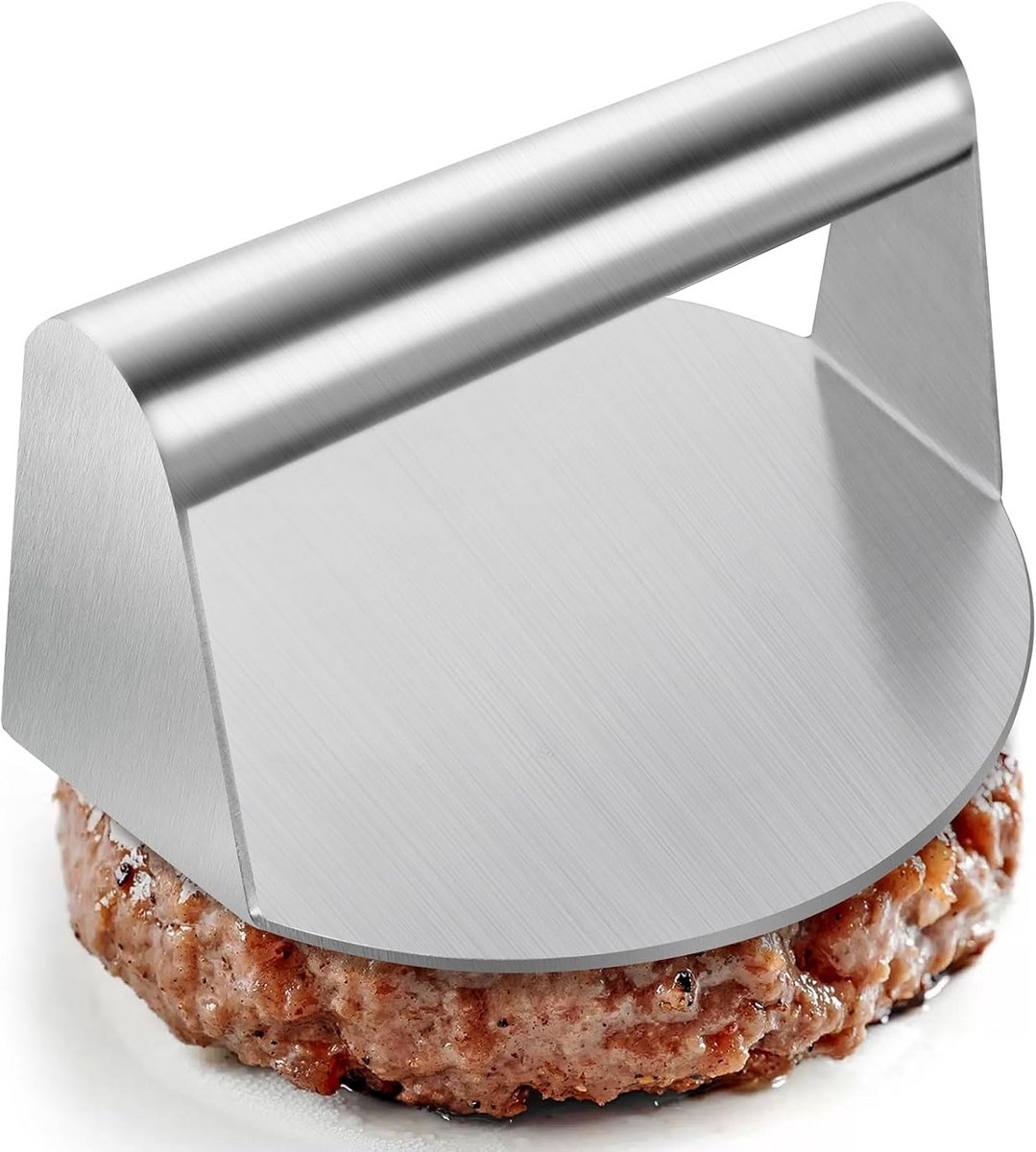 Hamburgerpers 14 cm Roestvrijstaal - Perfecte Smashburgers met Gladde Randen