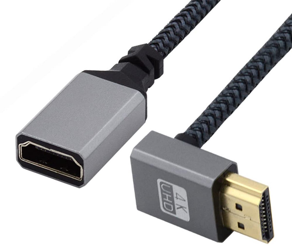 Haakse HDMI 90 Graden Verlengkabel - Ondersteunt 4K 60Hz en 3D