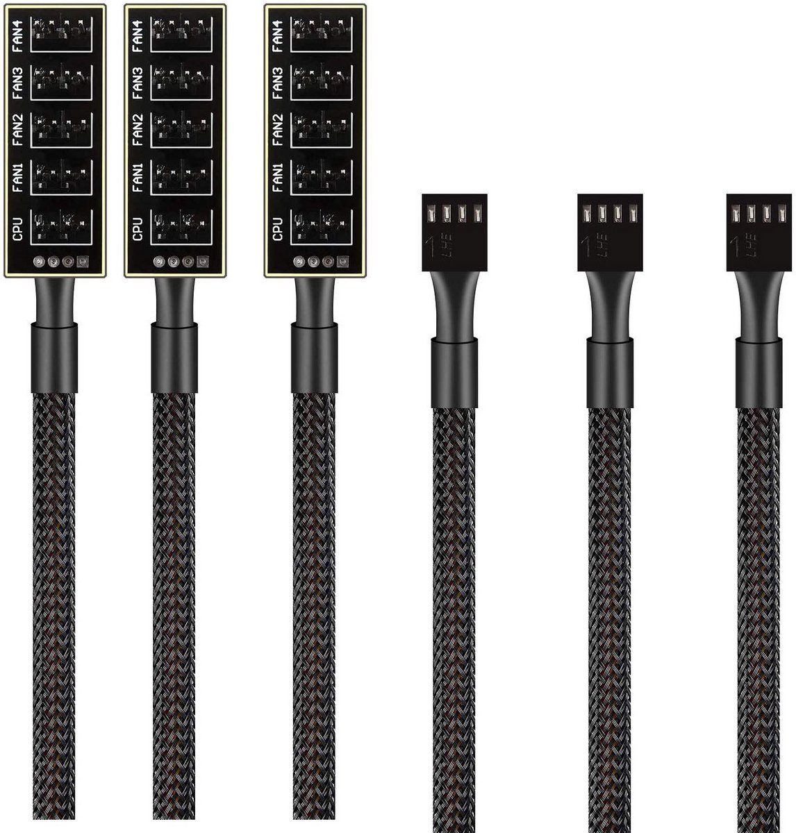 5-Poorts PWM PC Ventilator Hub - Zwarte 4-Pin Splitter voor Computer Ventilators