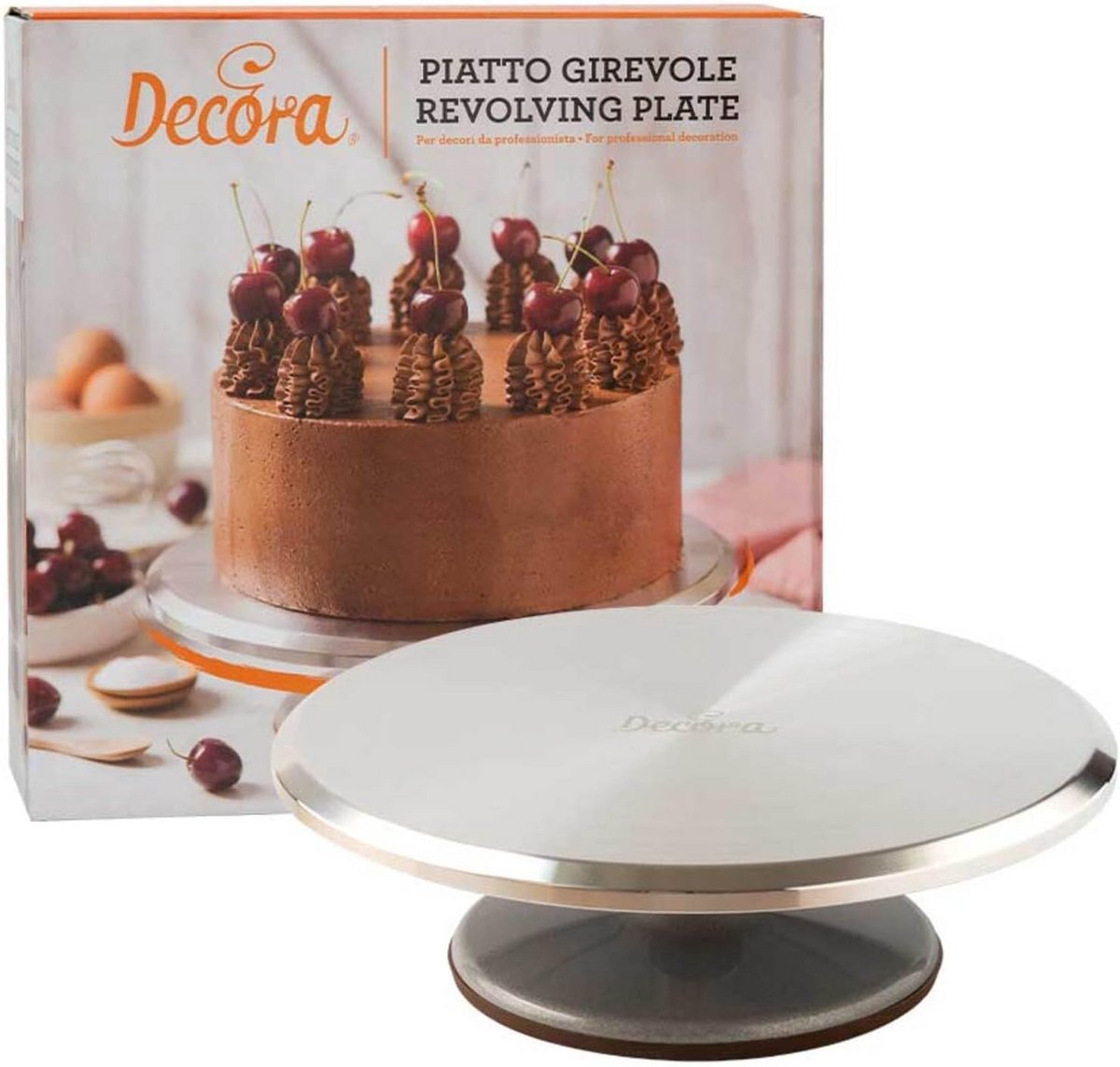 Roestvrije aluminium draaitafel voor taarten Ø 31 x 9,5 cm