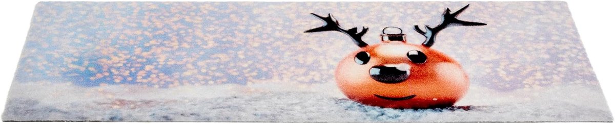 Kerst deurmat binnen 40x100 cm rendier design vuilvangmat voor vloerverwarming