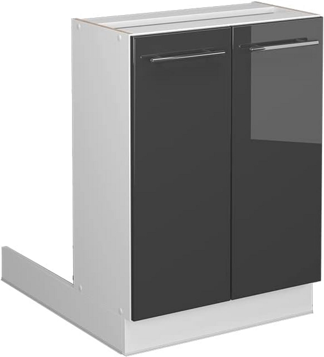 Keukenkast Onderkast 60 cm Modern Wit Antraciet Hoogglans