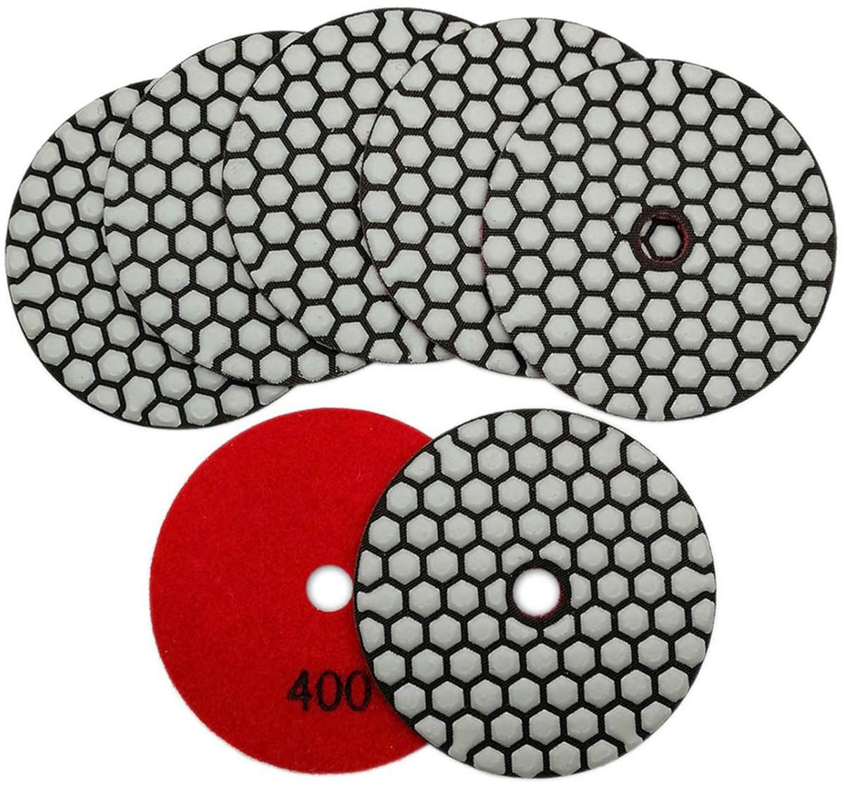 Diamant Polijstschijven Droog Set 7 Stuks Korrel 400 - Voor Graniet, Beton en Marmer - 100MM