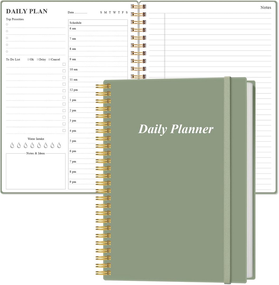Ongedateerde Dagelijkse Agenda B5 met Uurschema en To-Do Lijst voor Focus en Productiviteit