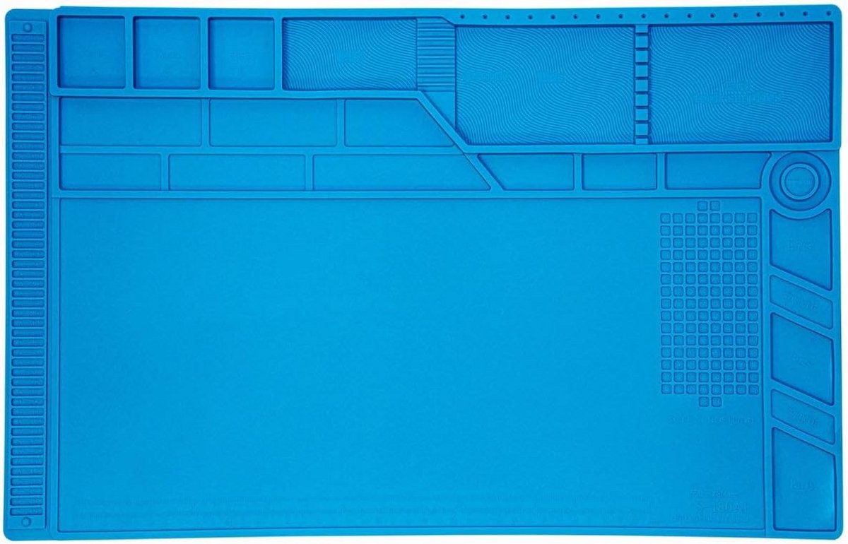 XXL Soldeermat Hittebestendig 500°C - Antislip Reparatiemat met Vakken 55x35 cm