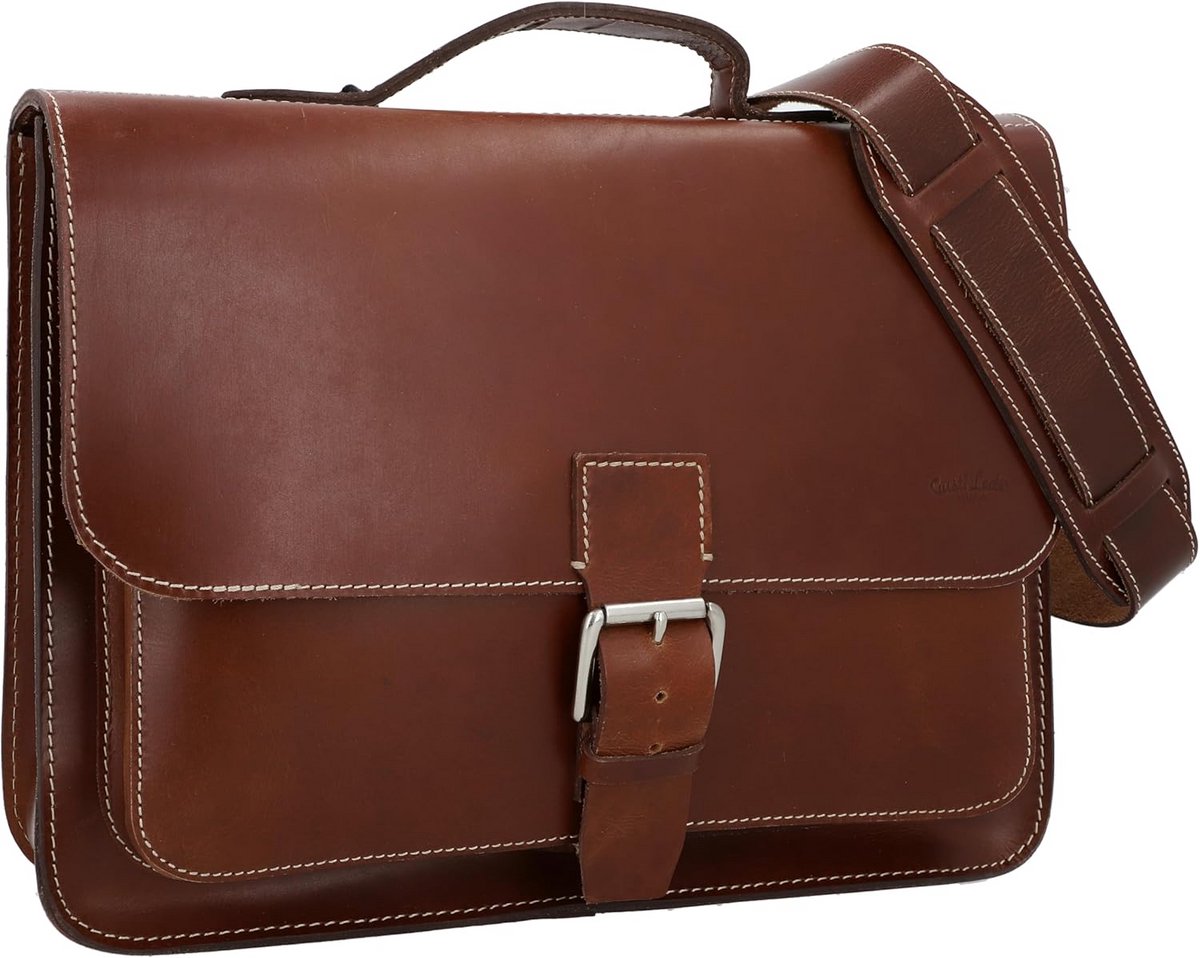 Leren Schoudertas & Fietstas 2-in-1 Vintage Bruin - Geschikt voor Laptop 13 Inch