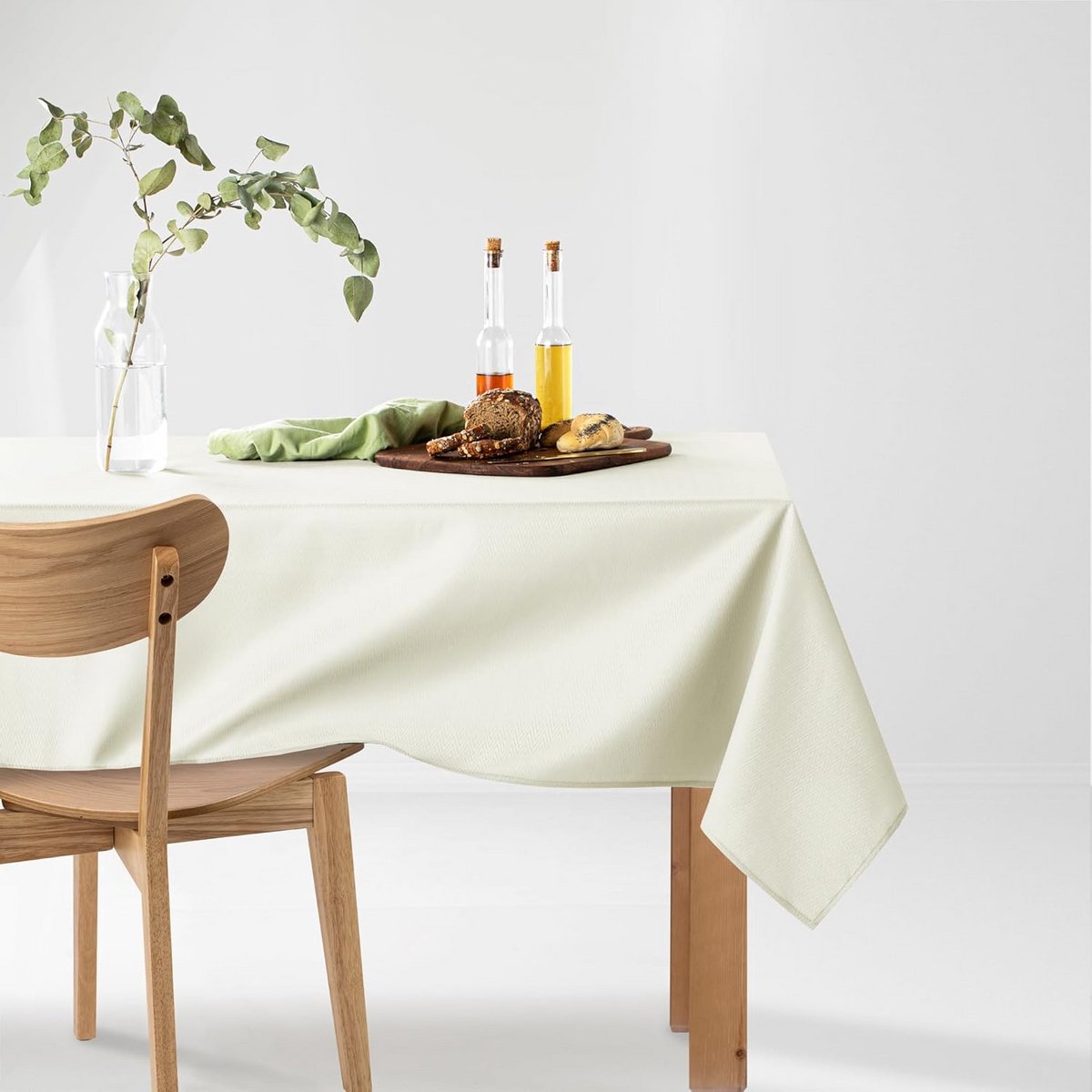 Wasbaar Tafelkleed 80x80 cm Wit met Marmerlook - Binnen en Buiten Gebruik