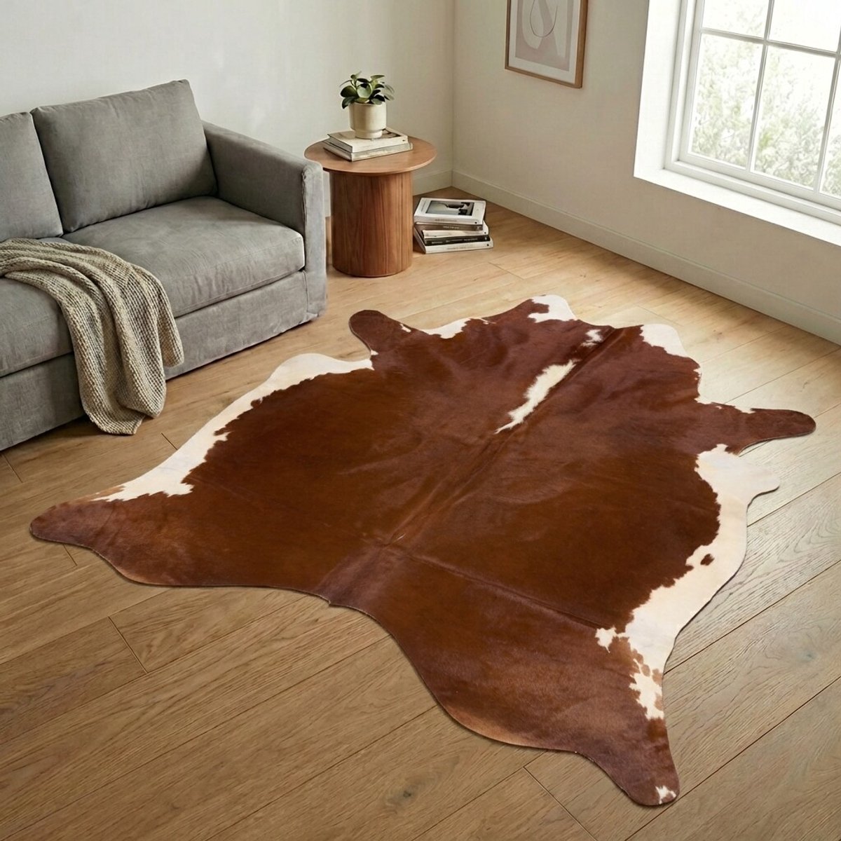 Koeienhuid Vloerkleed XL (Groot) - Effen-solid - 229 x 227 cm - Koeienkleed / Koeienvel / Dierenvel / Dierenhuid / Koehuid Tapijt