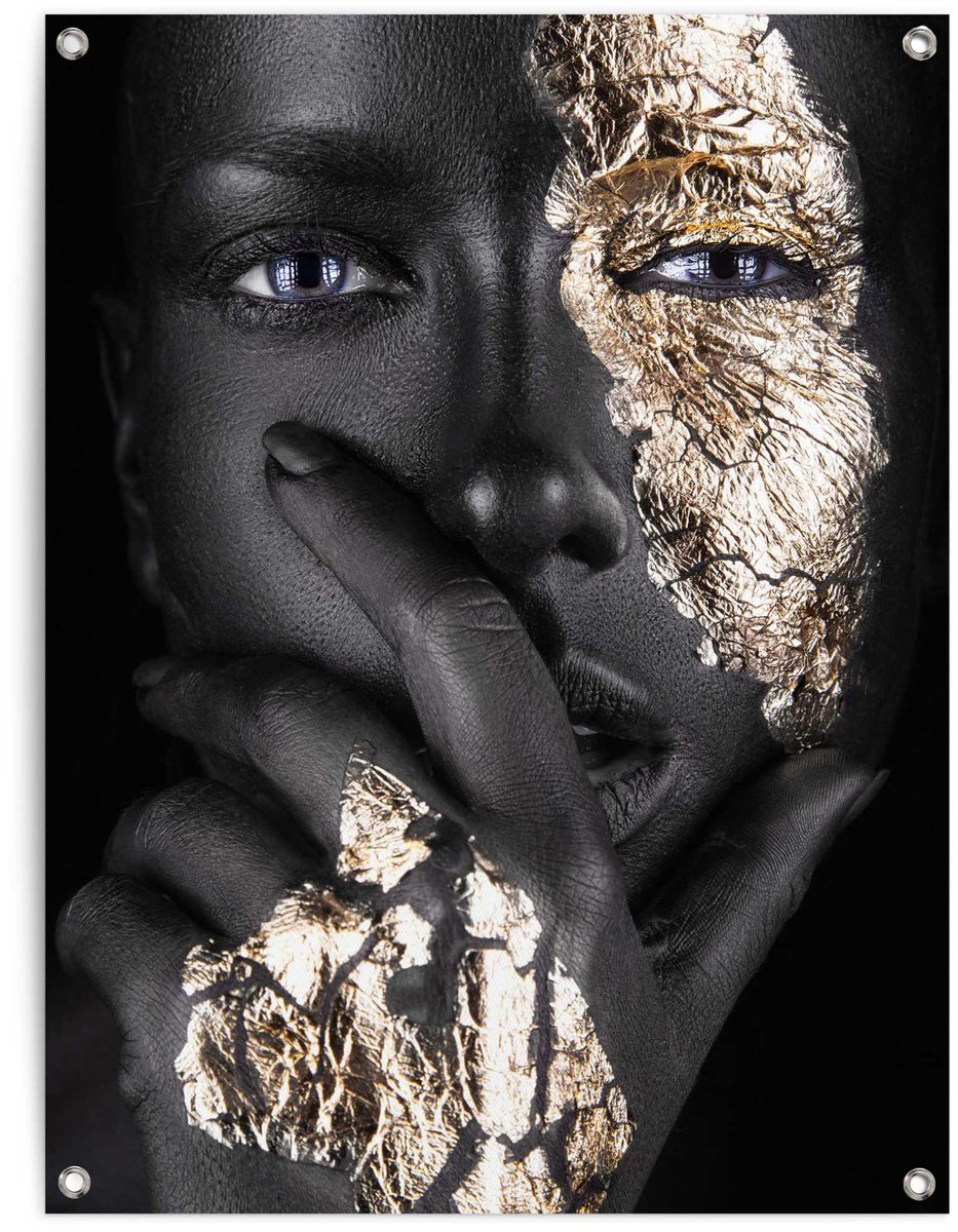 Tuinposter Gouden hand - 80 x 60 - Canvas - REINDERS