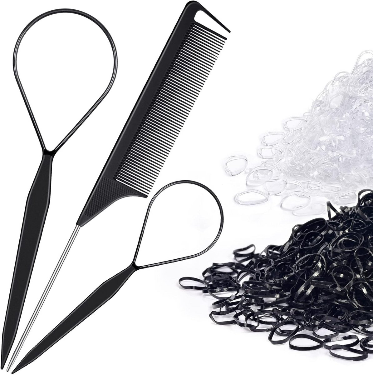Compleet Haar Styling Set: Topsy Tail Tools, Elastiekjes en Haarband Verwijderaar