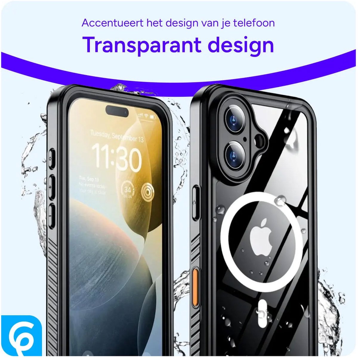 Lanhiem Hoes voor iPhone 17 Pro Max, outdoor, case, IP68 waterdicht, metaal, pantserhoes met displaybescherming, 360 graden militair, schokbestendig, beschermhoes, zwart