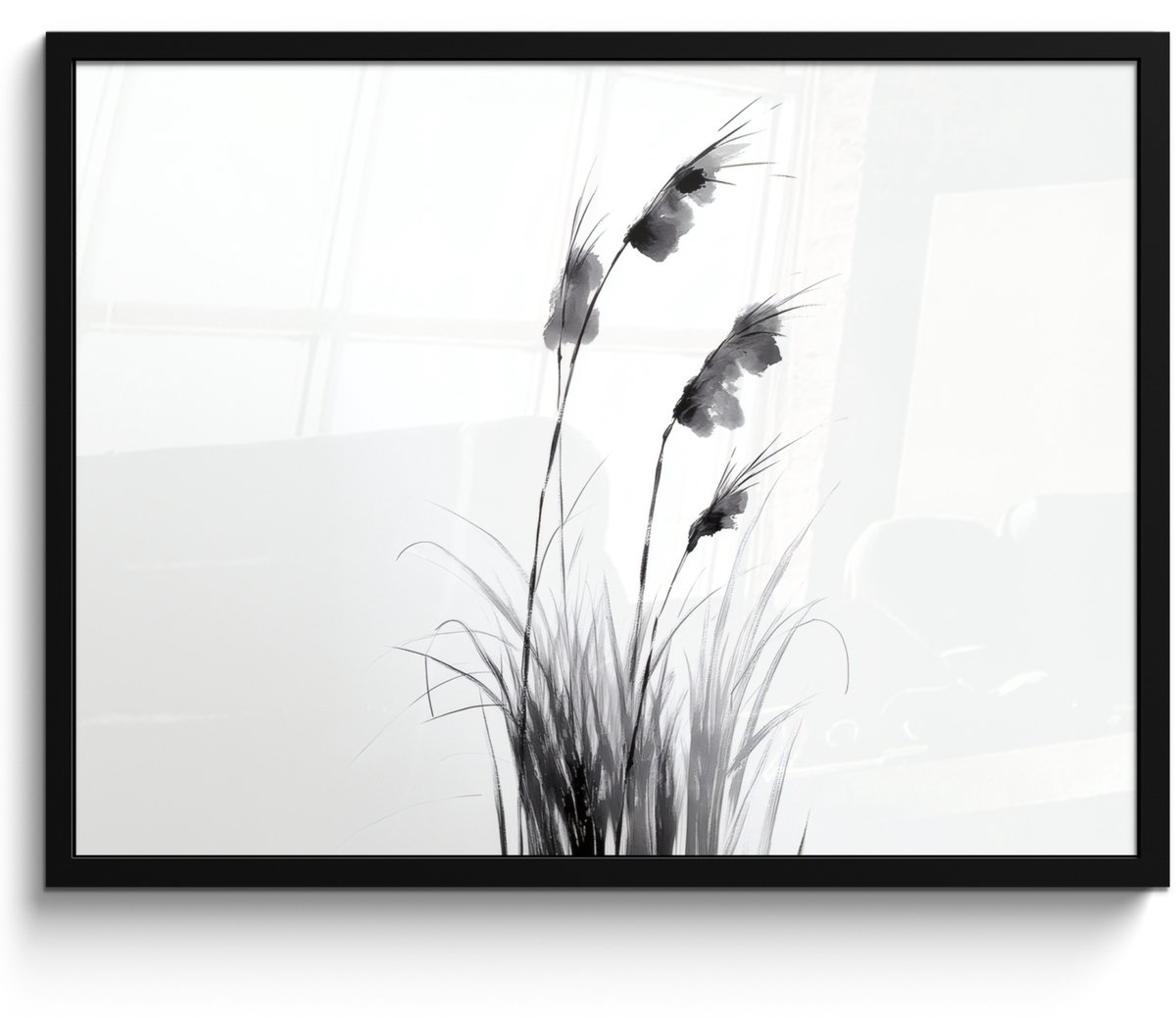 FrameYourWall Poster in lijst - Fotolijst 70x50 cm - Posters - Minimalistisch - Stelen - Wit - Posterlijst zwart - Decoratie - Wanddecoratie woonkamer - Muurdecoratie slaapkamer Stelen - Minimalistisch