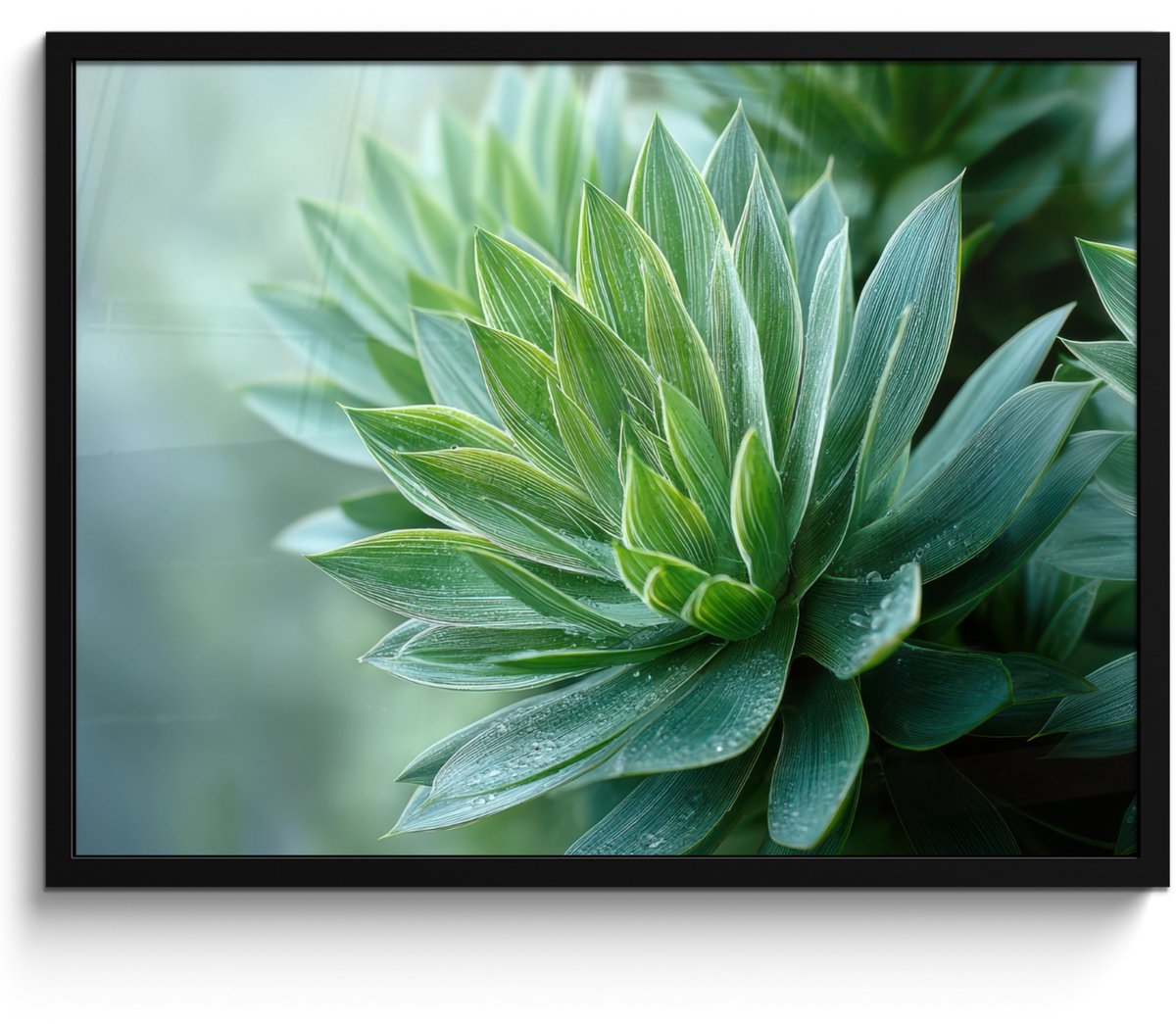 FrameYourWall Poster in lijst - Fotolijst 70x50 cm - Posters - Blad - Plant - Groen - Textuur - Posterlijst zwart - Decoratie - Wanddecoratie woonkamer - Muurdecoratie slaapkamer