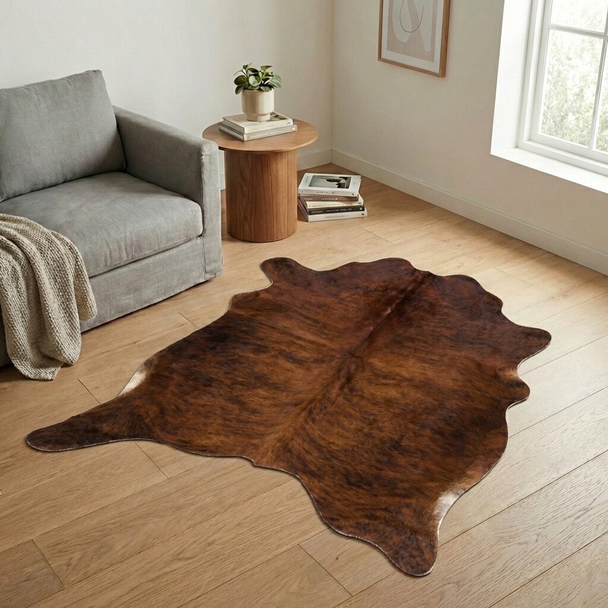 Koeienhuid Vloerkleed - Effen-solid - 202 x 178 cm - Koeienkleed / Koeienvel / Dierenvel / Dierenhuid / Koehuid Tapijt